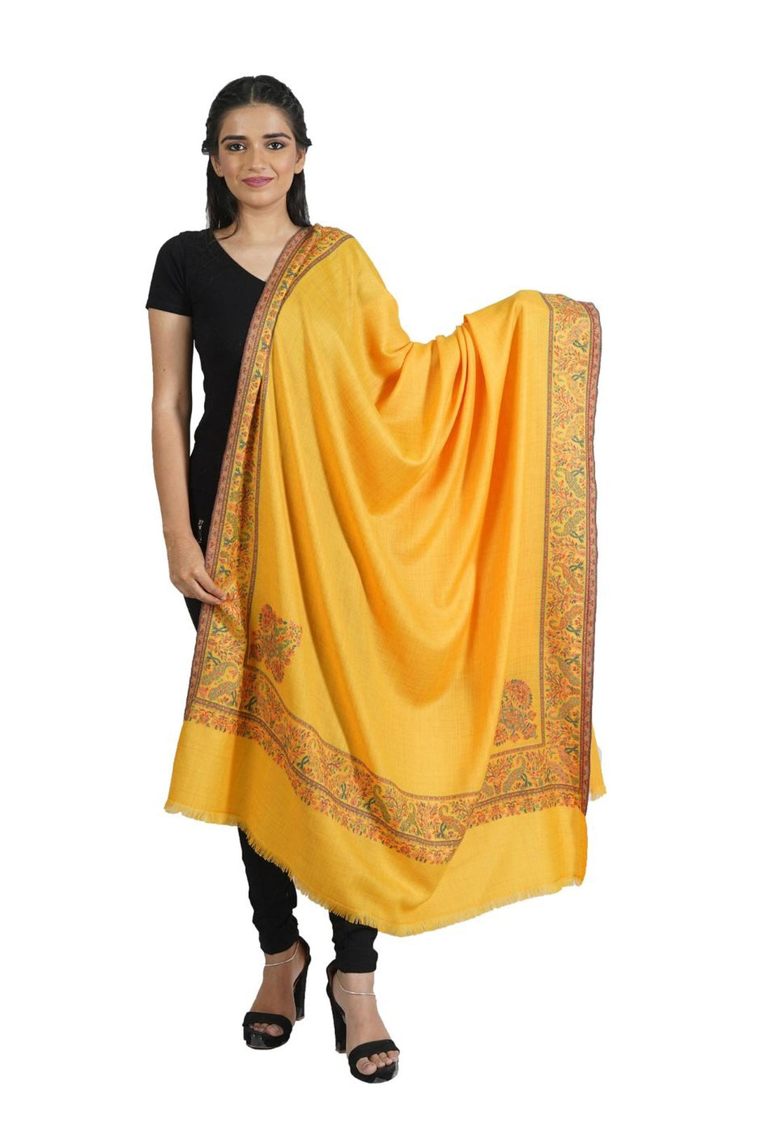 Woven Extra Fine Border Design Shawl