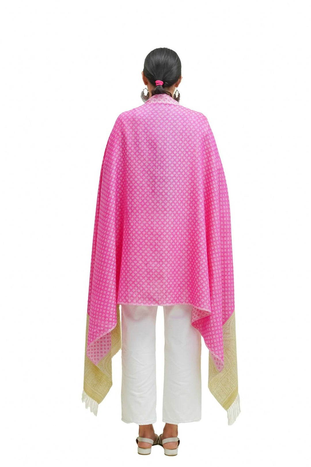 Silk Wool Jacquard Shawl With Elegant Palla