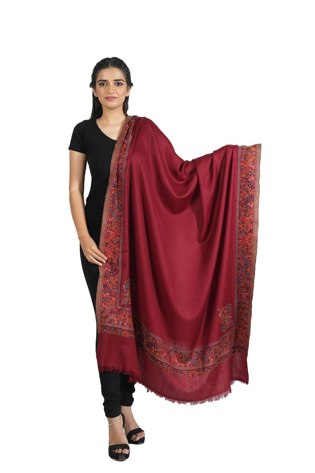 Woven Extra Fine Border Design Shawl