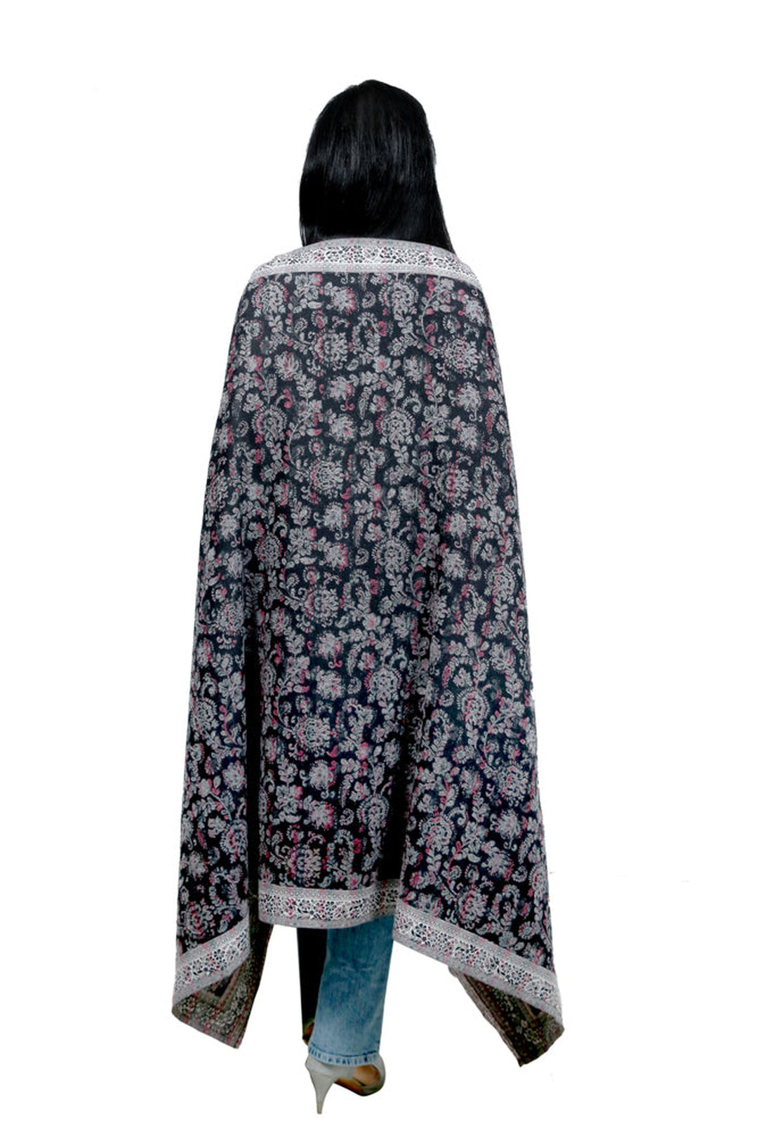 Contrast Palla Women's Shawl With Jaal