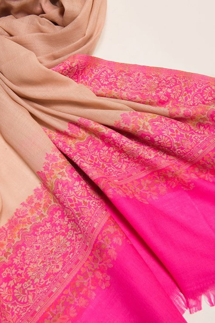 Contrast Palla Women's  Shawl With Border