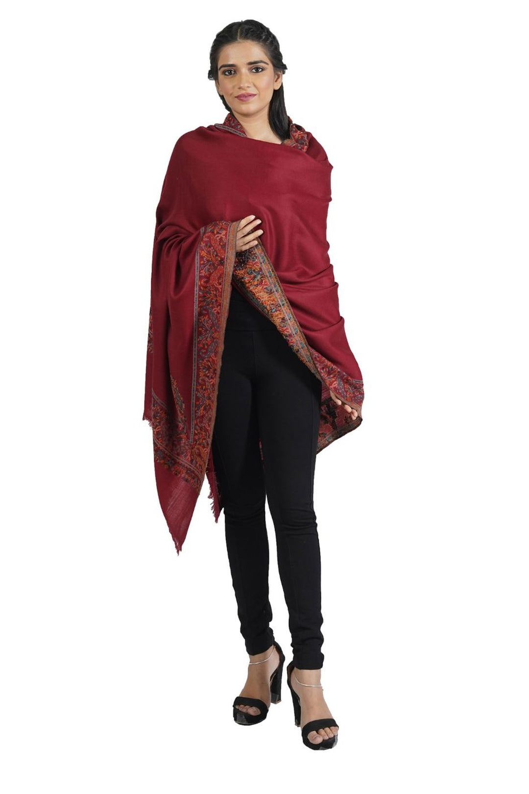 Woven Extra Fine Border Design Shawl