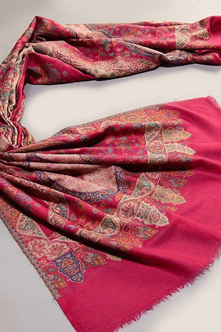 Magenta Pink  Woven Kani Women's Shawl