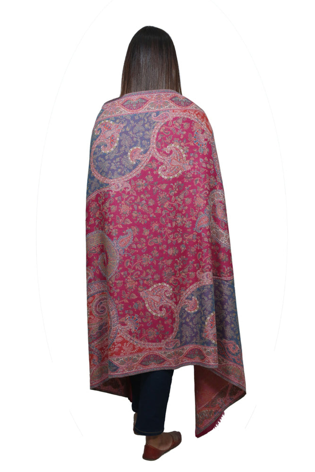 Magenta Pink  Woven Kani Women's Shawl