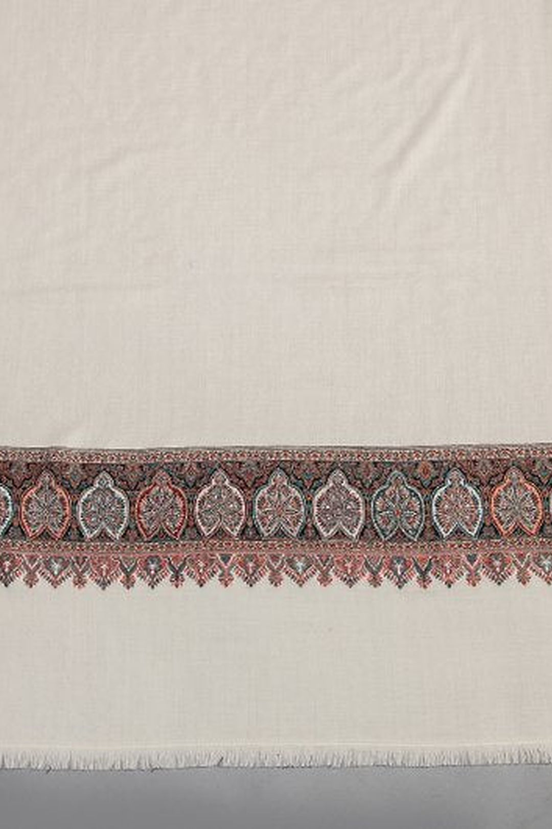 White Melange Kani Jacquard Women's Shawl