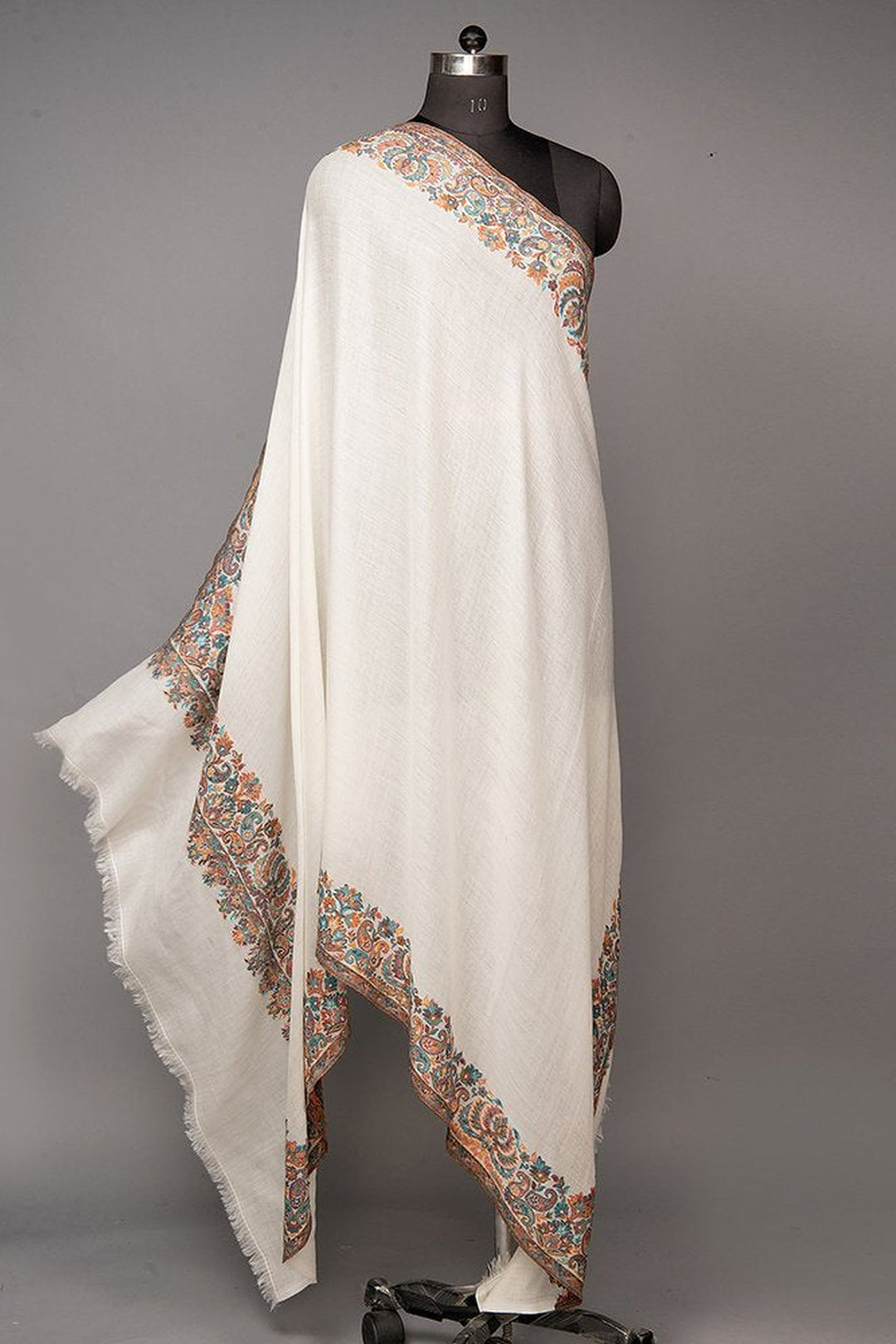 White Woven Women's Kani Shawl