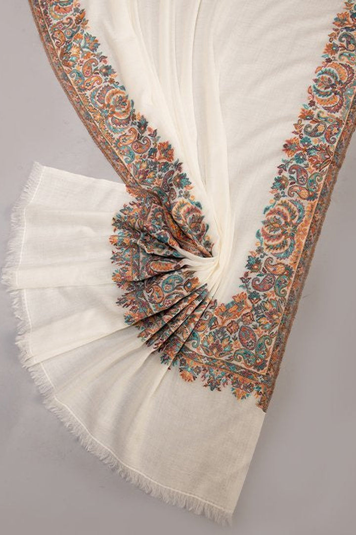 White Woven Women's Kani Shawl