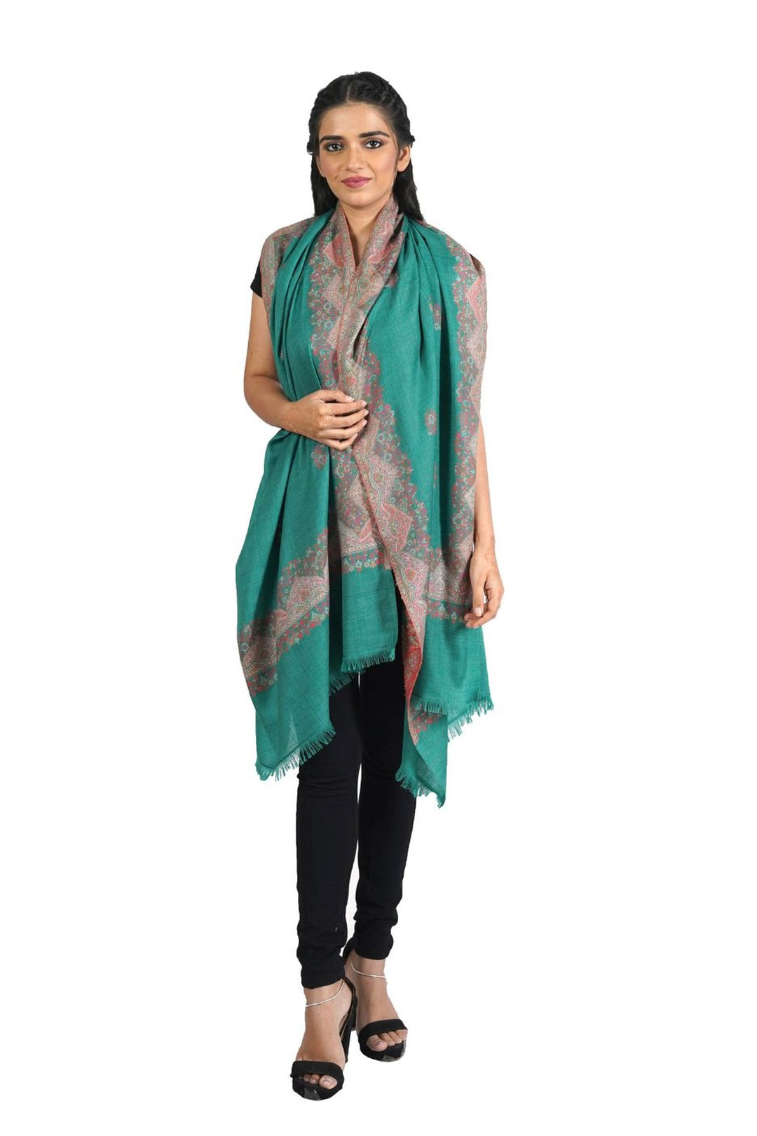 Melange Woven Border & Booti Design Women's Stole
