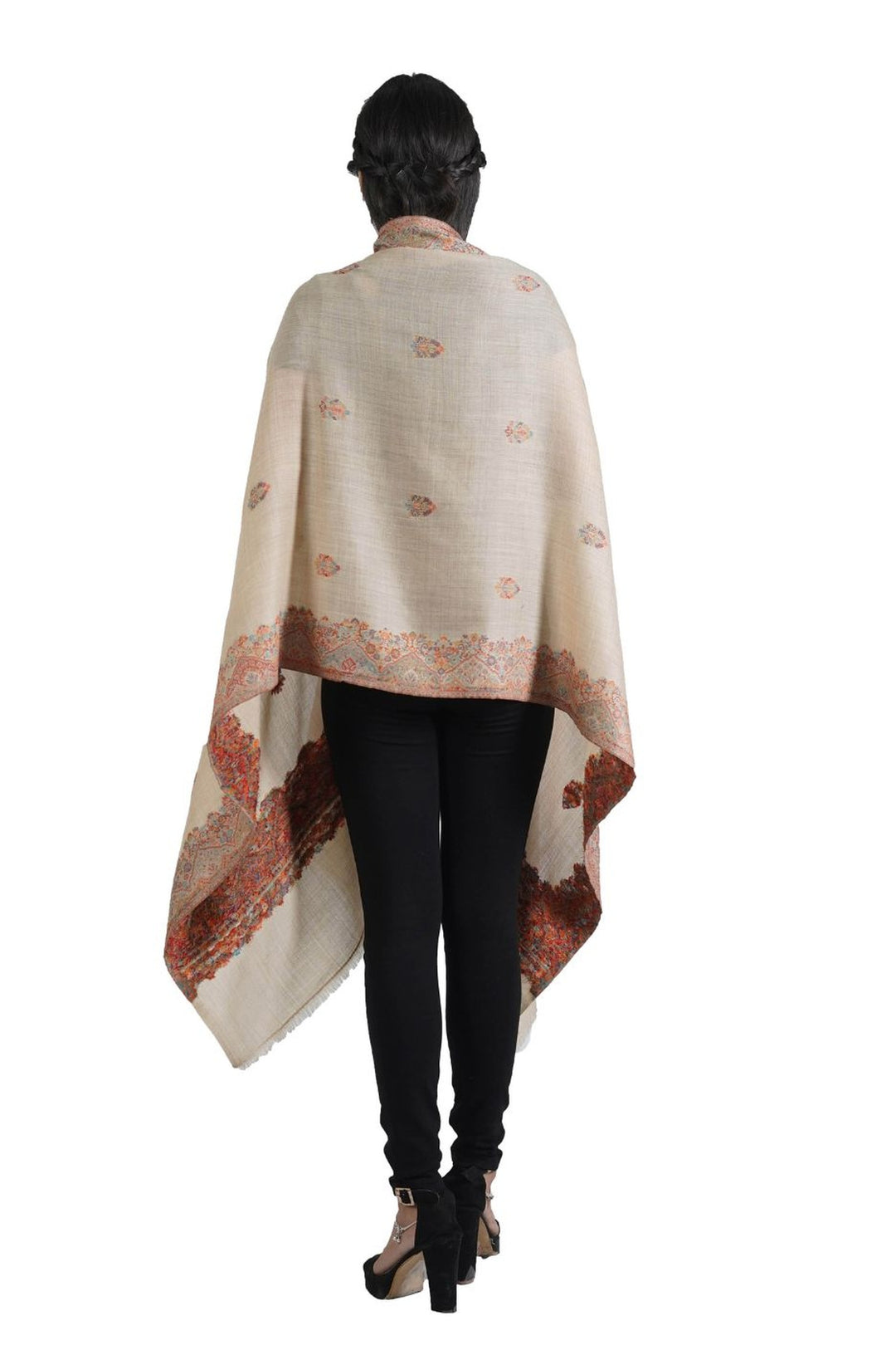 Melange Woven Border & Booti Design Women's Stole