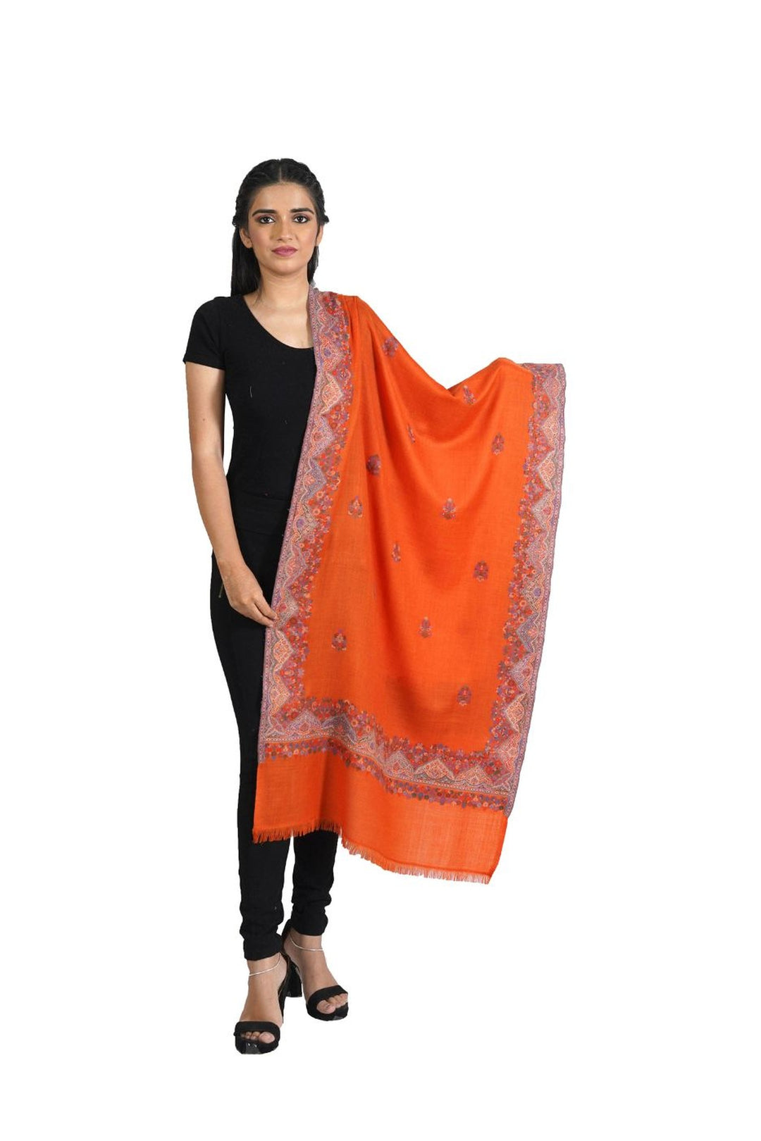 Melange Woven Border & Booti Design Women's Stole