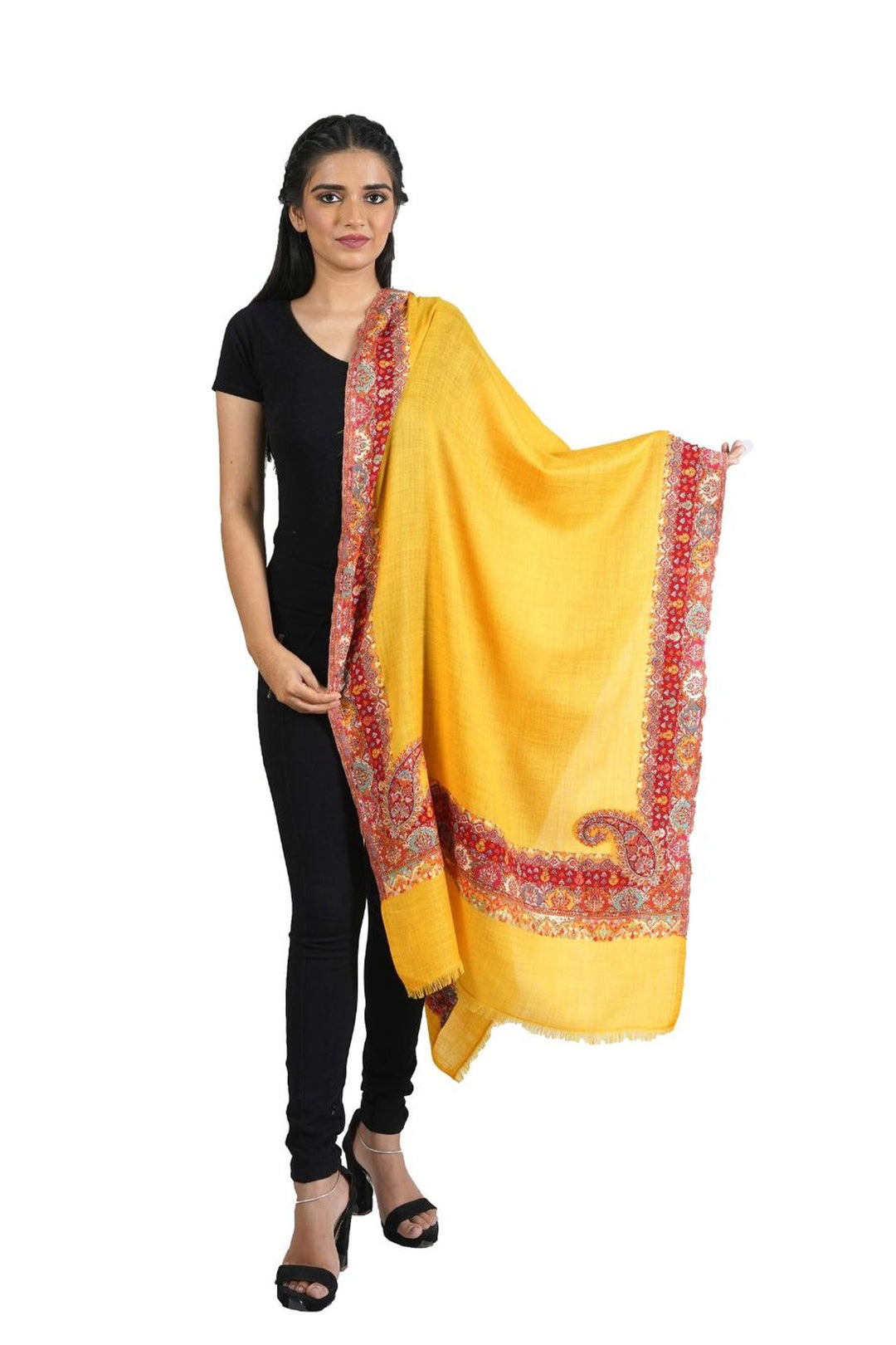 Melange Woven Border Design Women's Stole