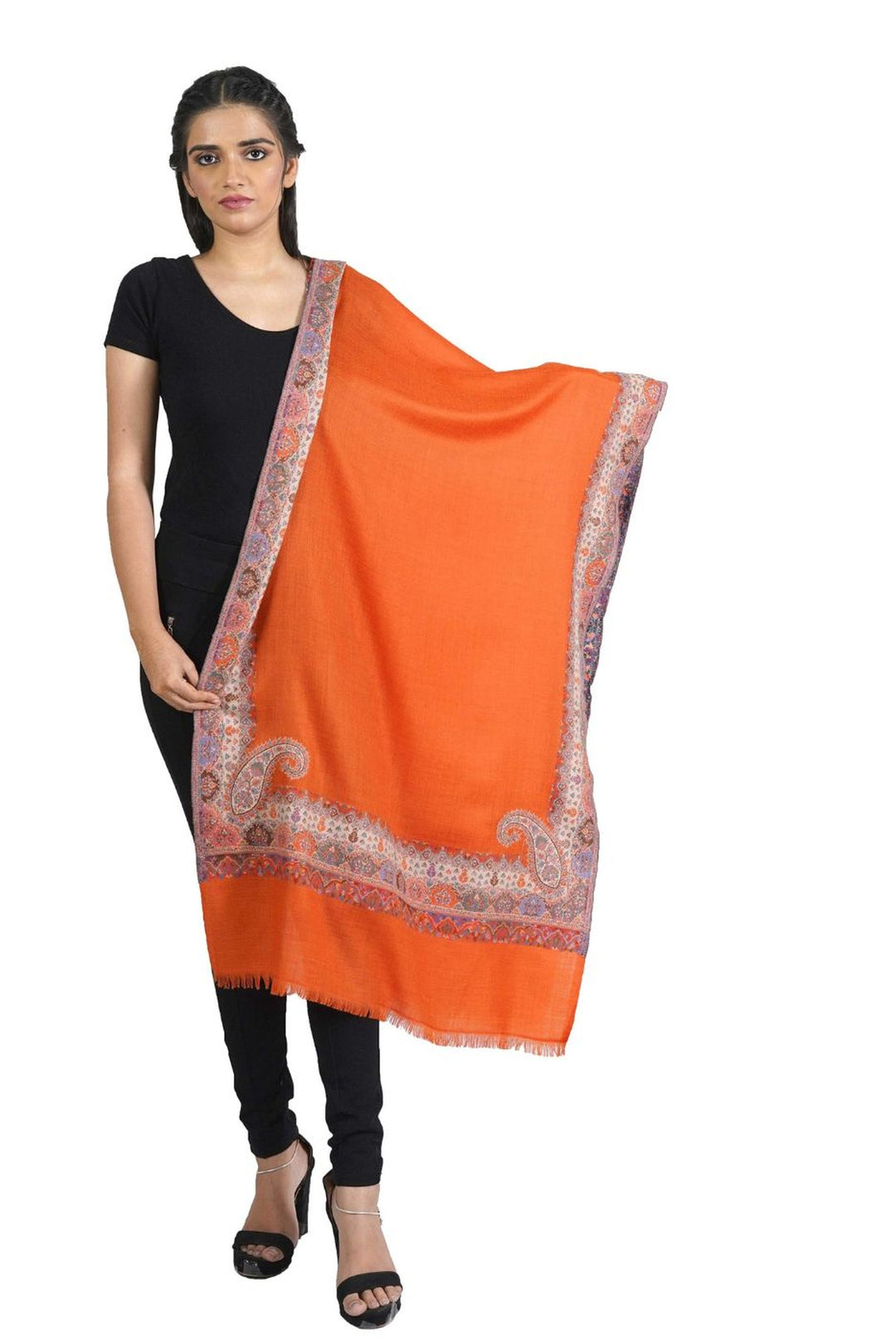 Melange Woven Border Design Women's Stole