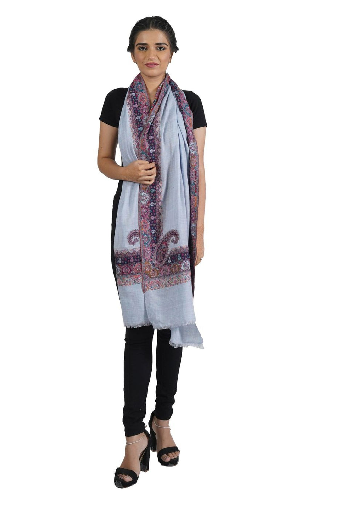 Melange Woven Border Design Women's Stole