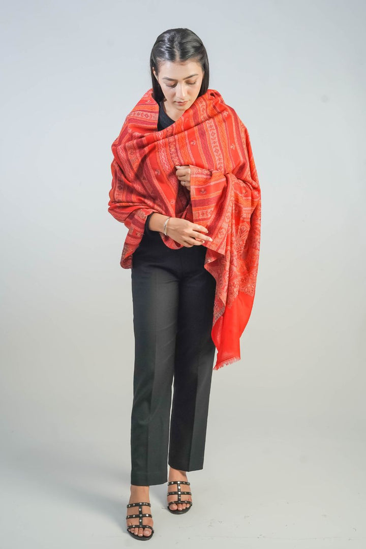 Woven Detailed Booti Women's Shawl