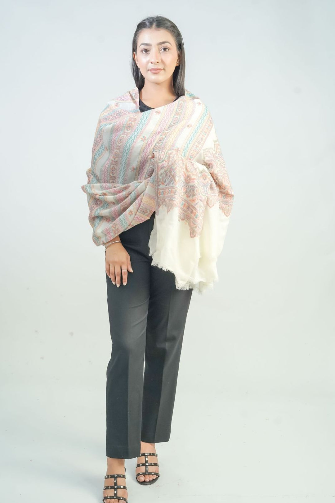 Woven Detailed Booti Women's Shawl
