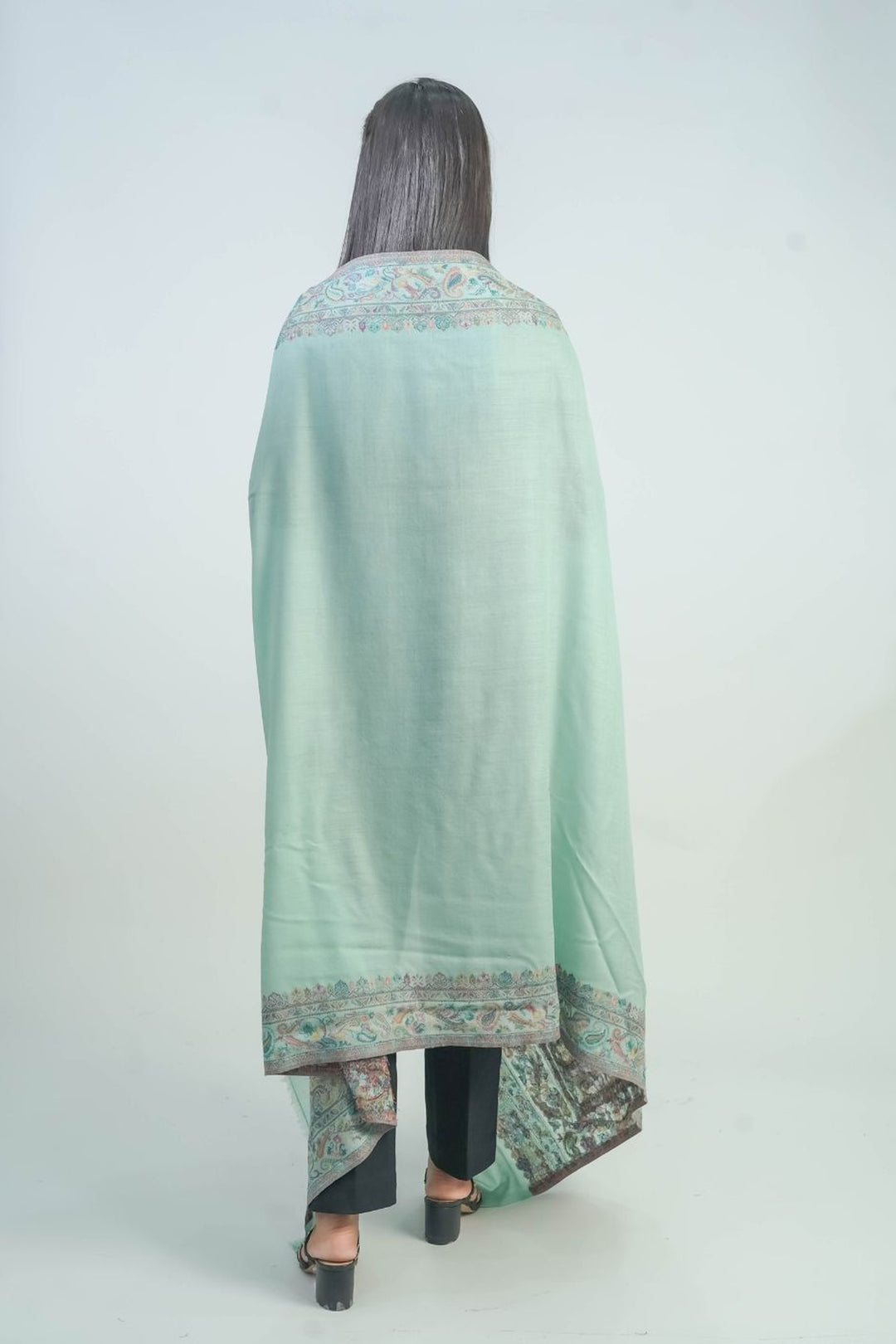 Woven Border Design Women's Shawl - Daur Palla
