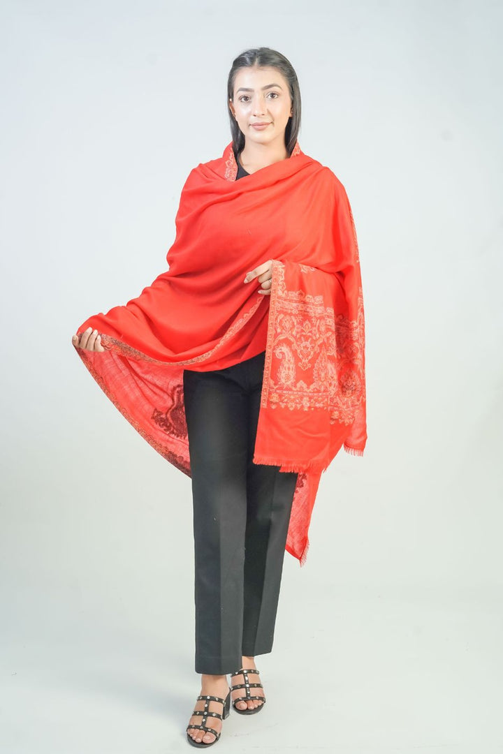 Woven Border Design Women's Shawl - Palla Kunj
