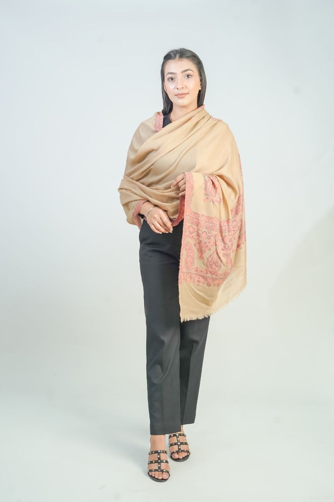 Woven Border Design Women's Shawl - Palla Kunj