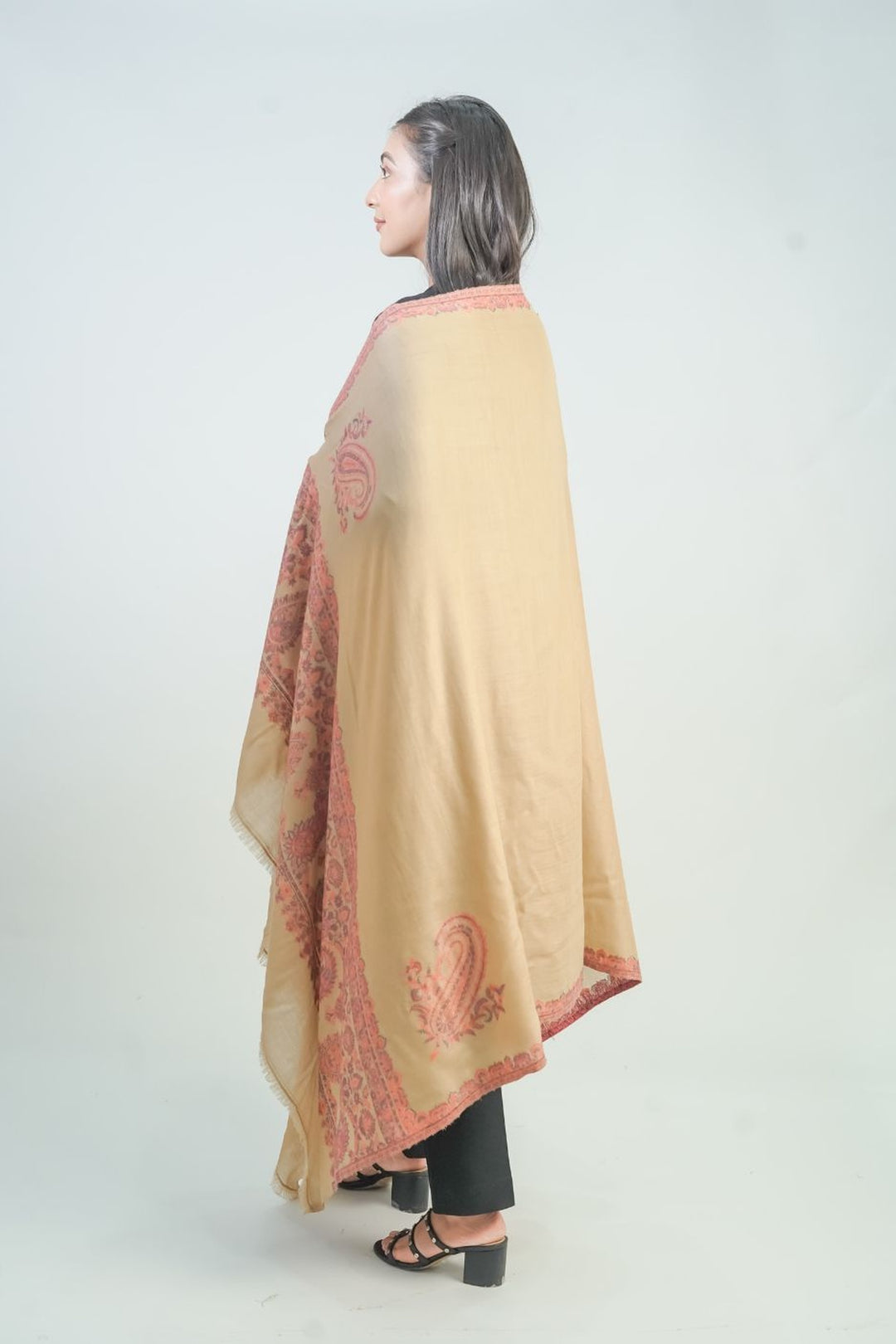 Woven Border Design Women's Shawl - Palla Kunj