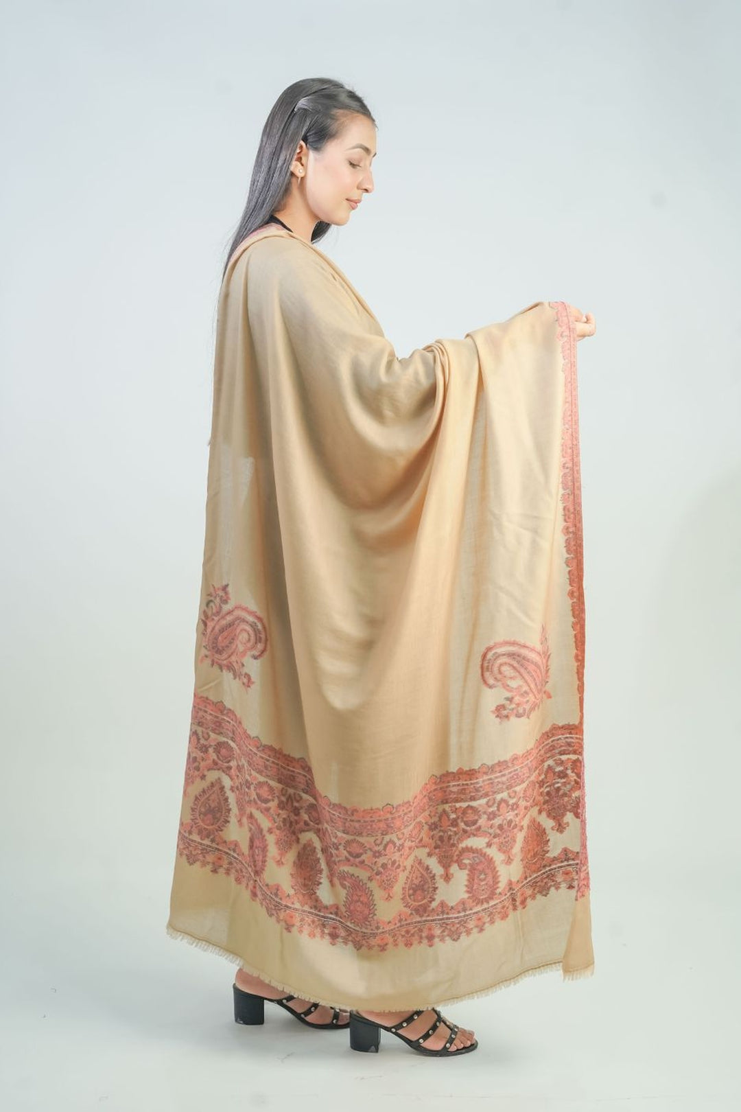 Woven Border Design Women's Shawl - Palla Kunj