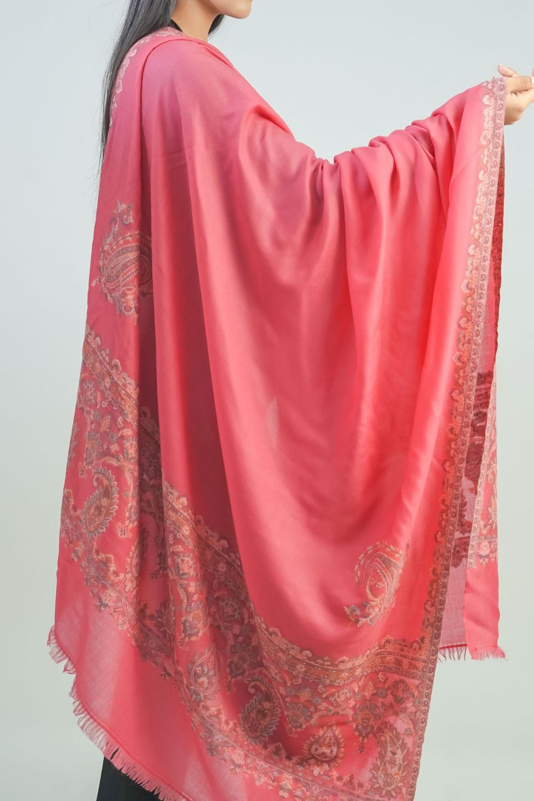 Woven Border Design Women's Shawl - Palla Kunj