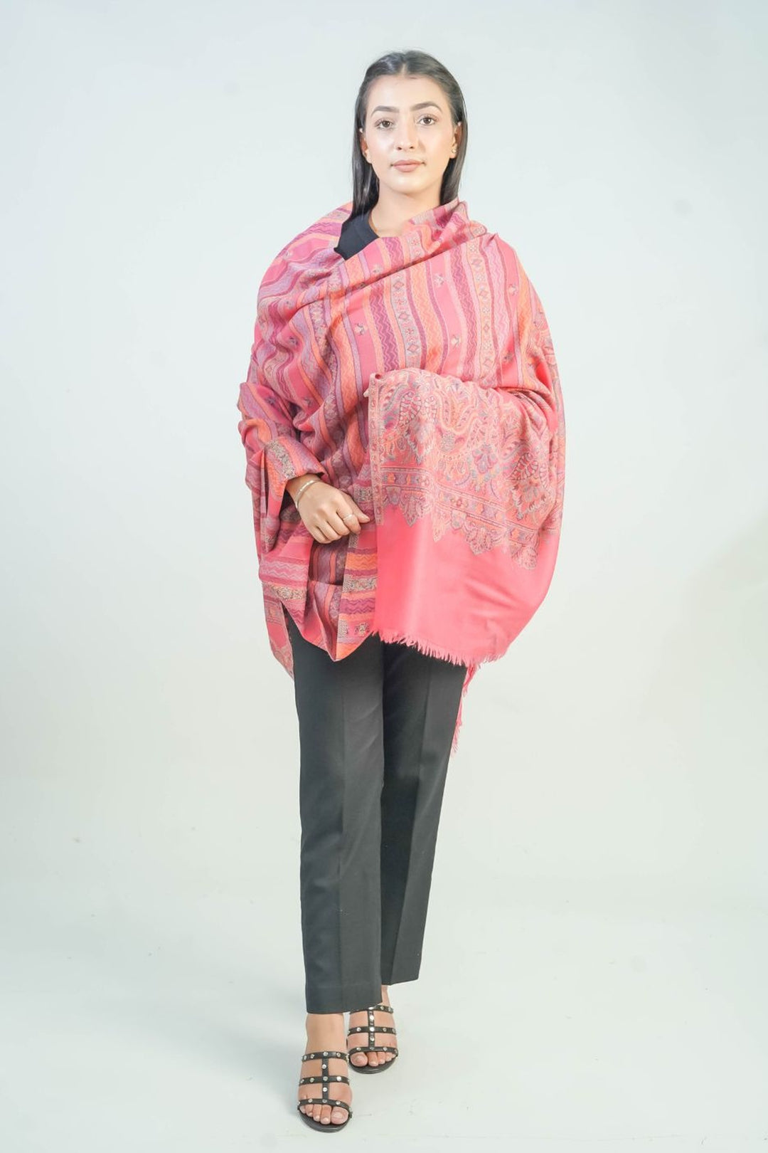 Woven Detailed Booti Women's Shawl