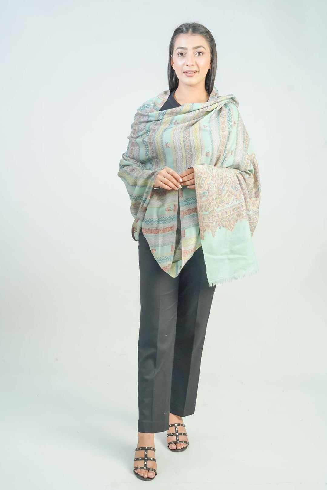 Woven Detailed Booti Women's Shawl