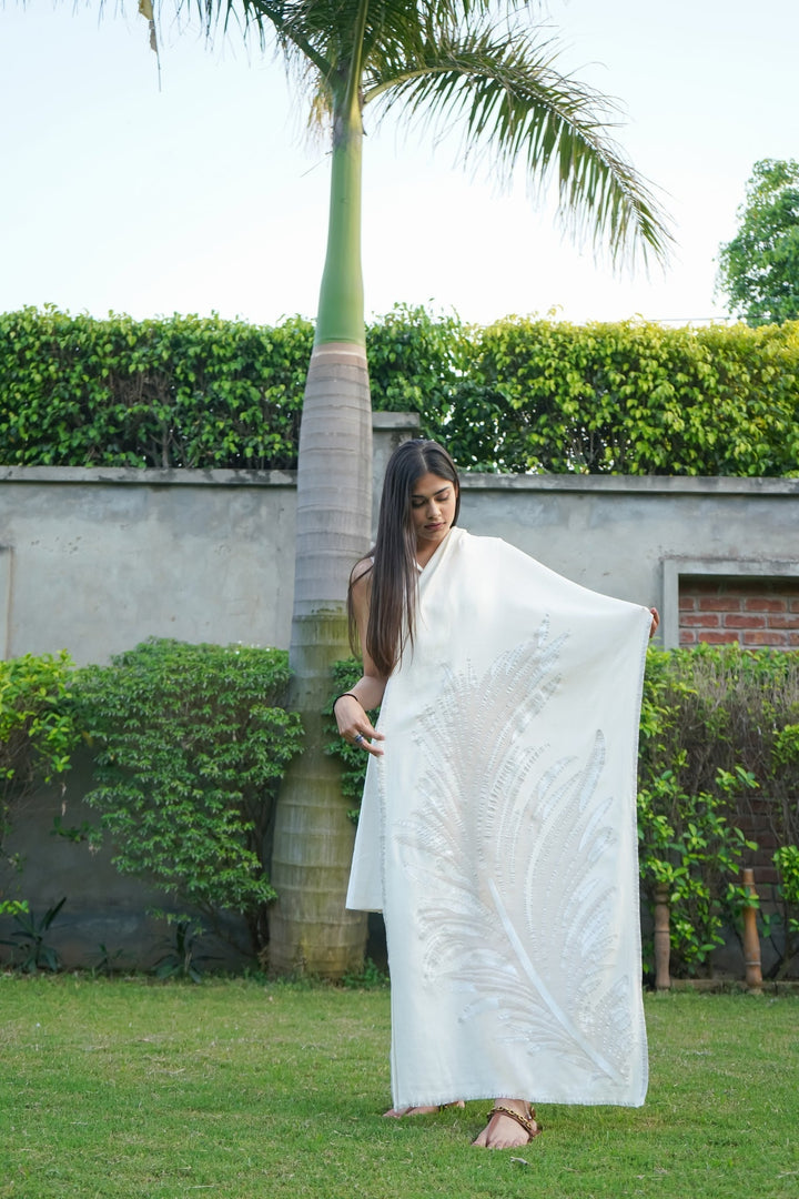 Roseaux Wool Silk Lurex Stole