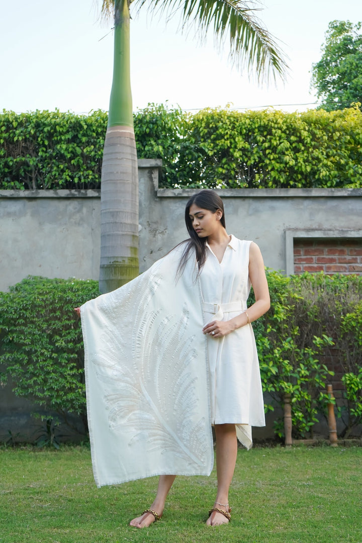 Roseaux Wool Silk Lurex Stole