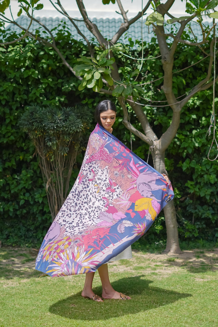 Jungle Print Squared Stole