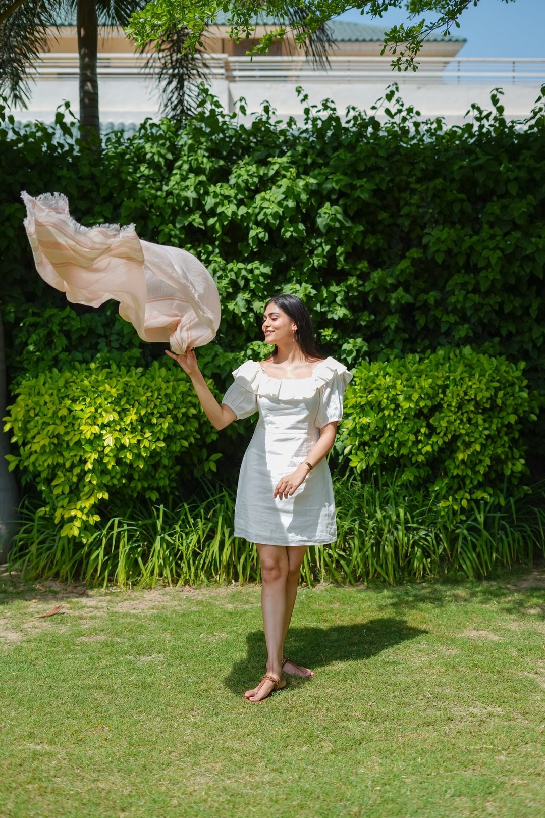 100% Fine Cotton Waves Square Scarf