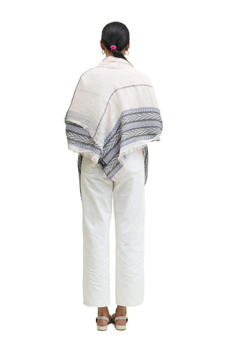 100% Fine Cotton Waves Square Scarf