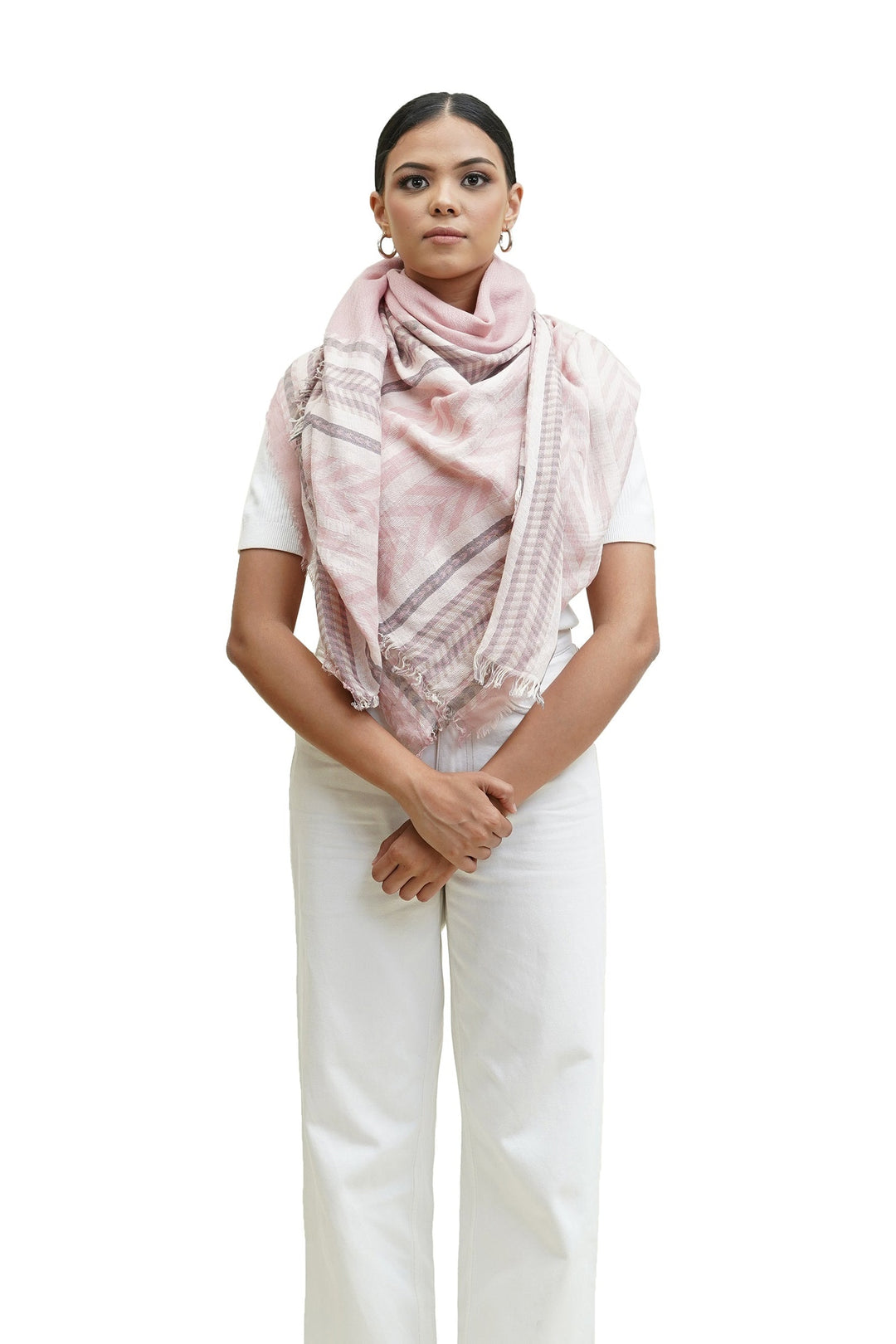 100% Fine Cotton Waves Square Scarf