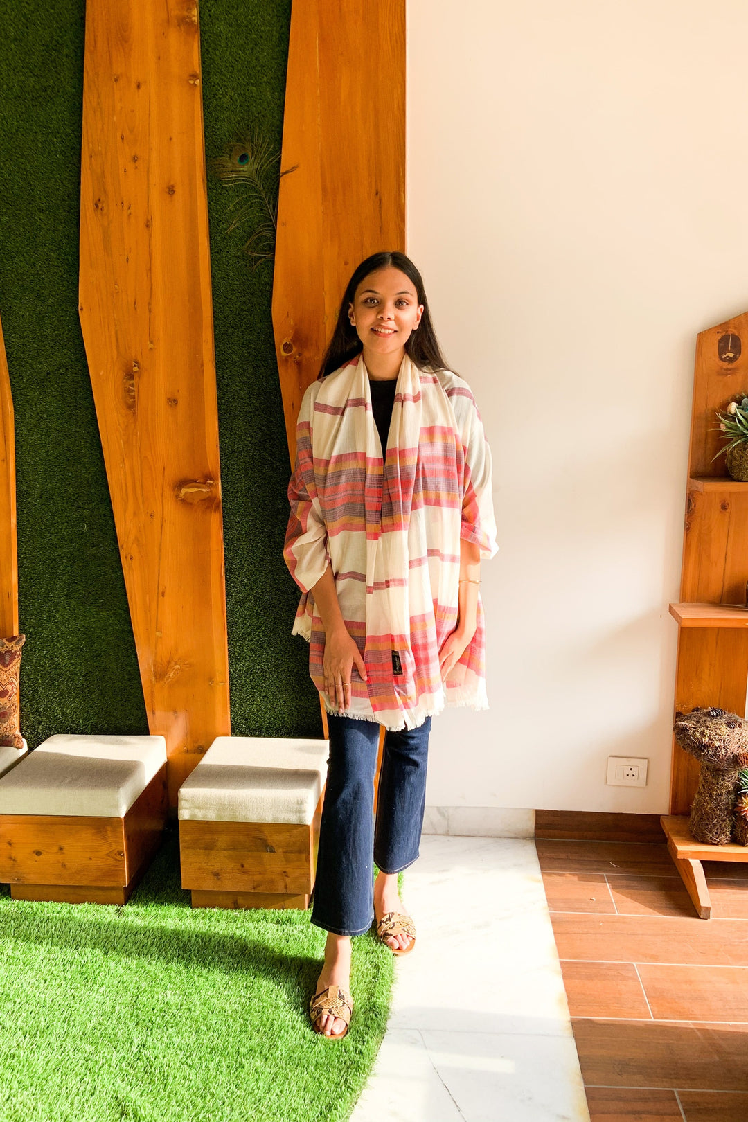 100% Cotton Dupatta/Shawl - Pink