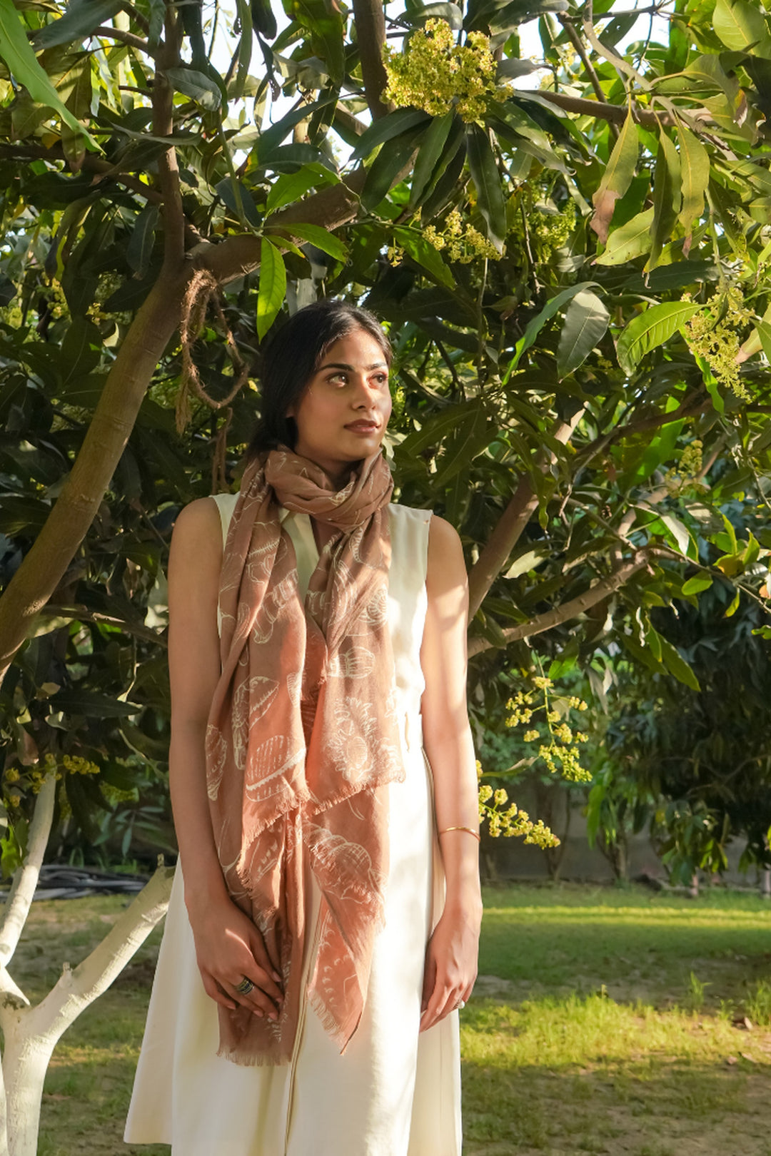 100% Cotton Seashells Print Stole