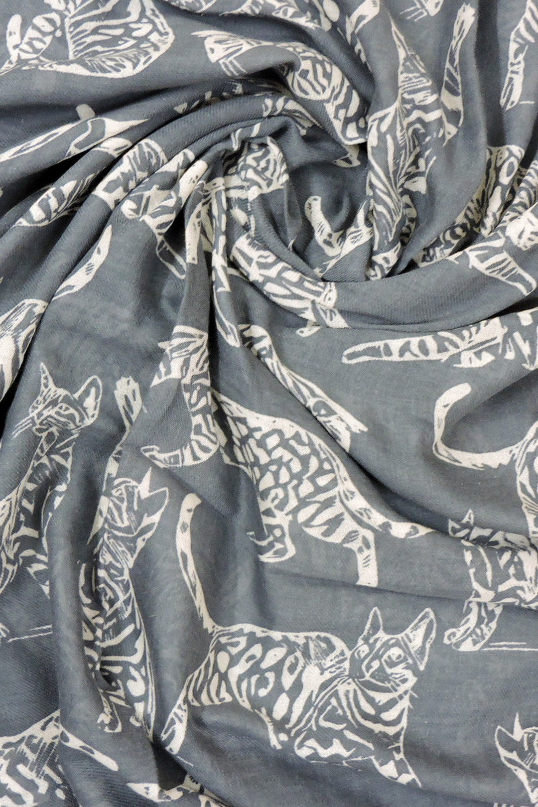 100% Cotton Cats Print Stole