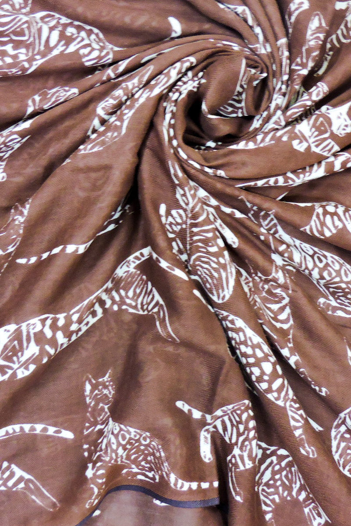 100% Cotton Cats Print Stole