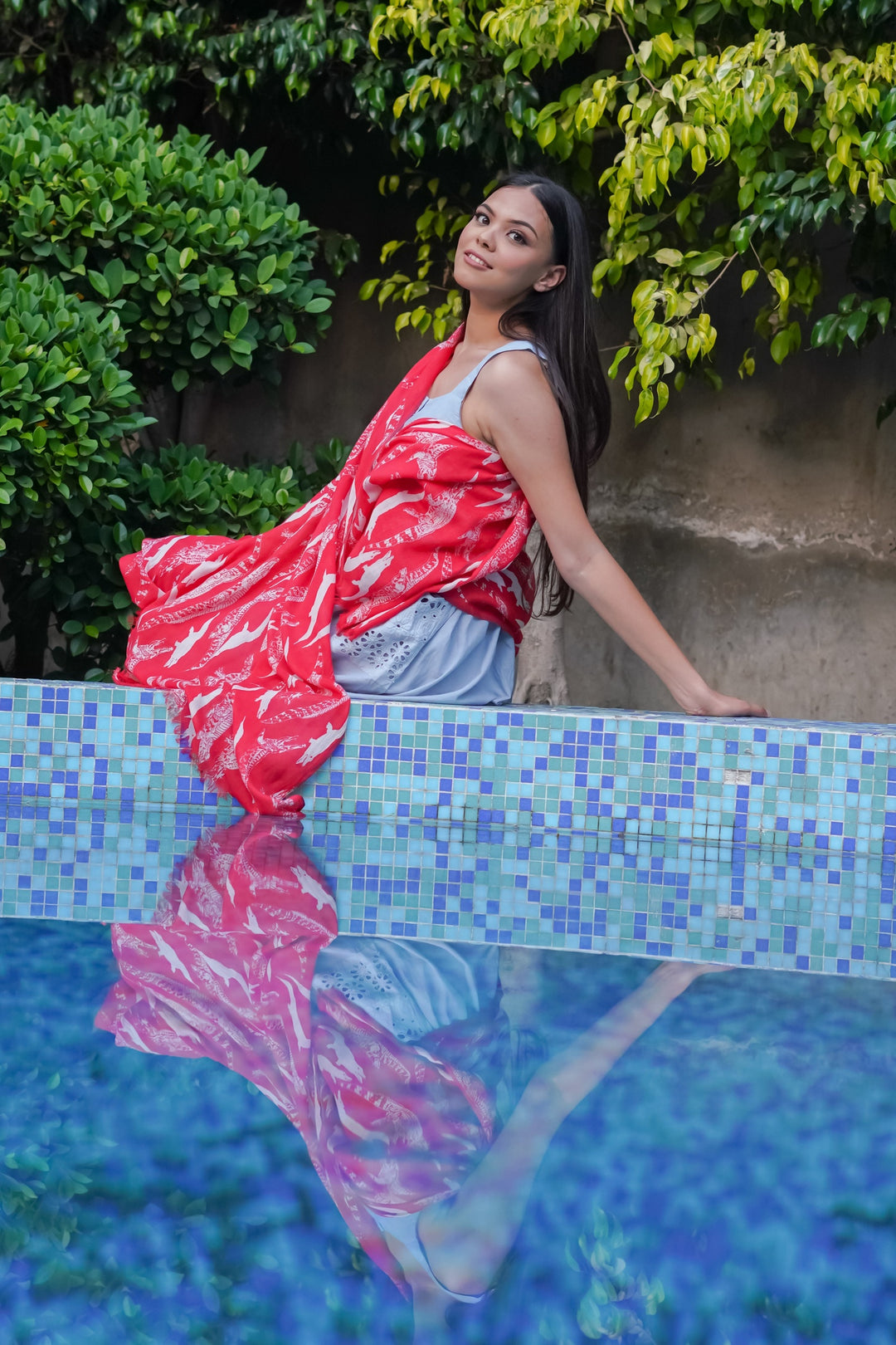 100% Cotton Alligator Print Stole