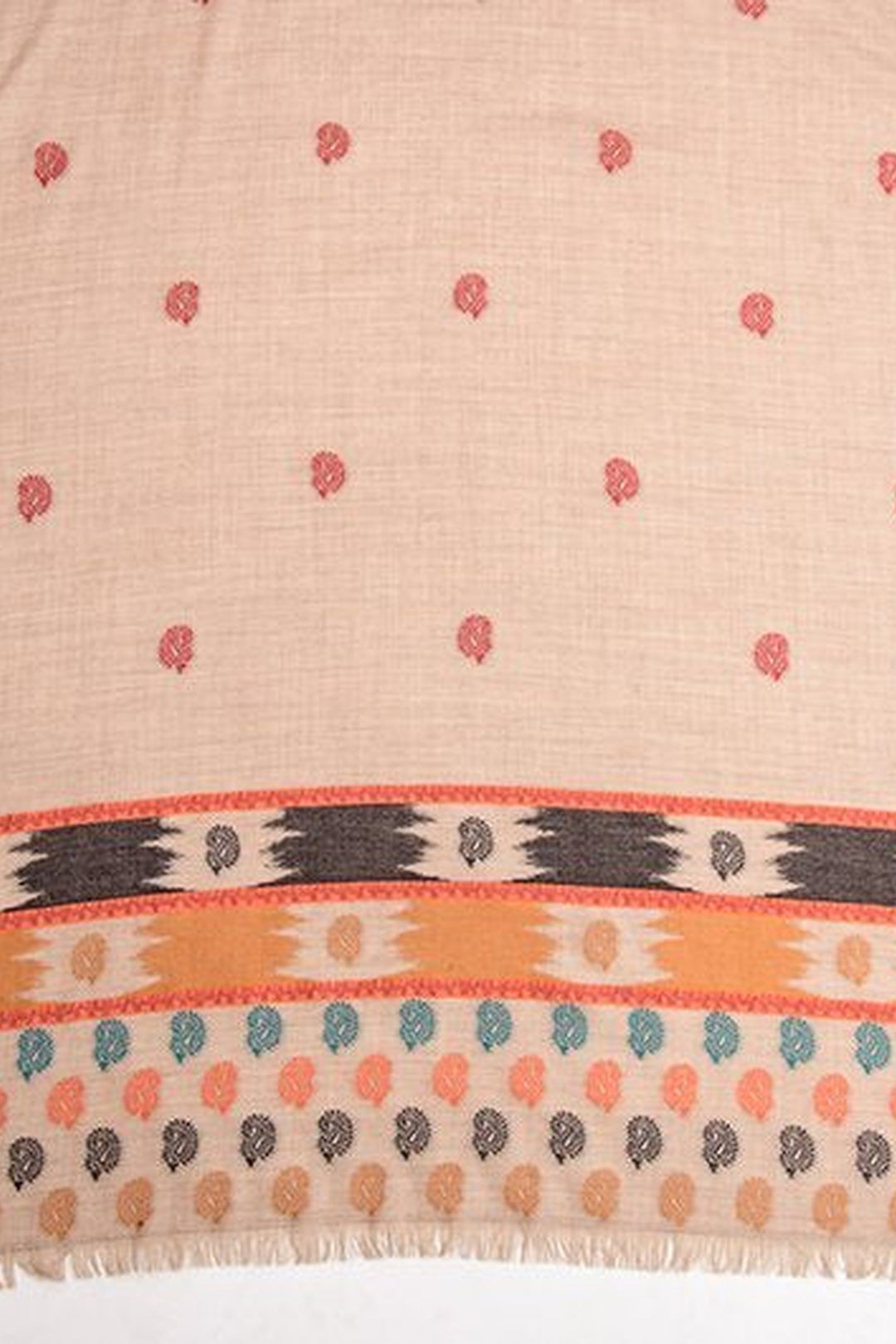 Merino Wool Woven Kani Women's Shawl - Ikat Design