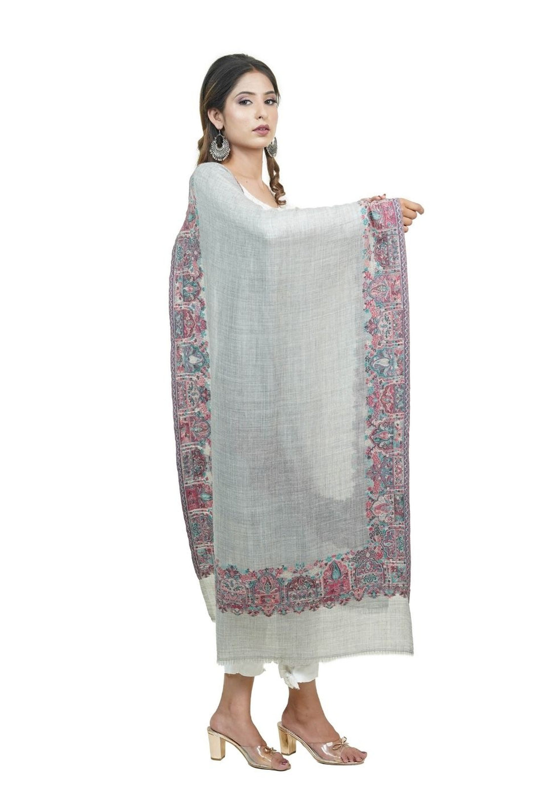 Kani Women's Stole With Border Design