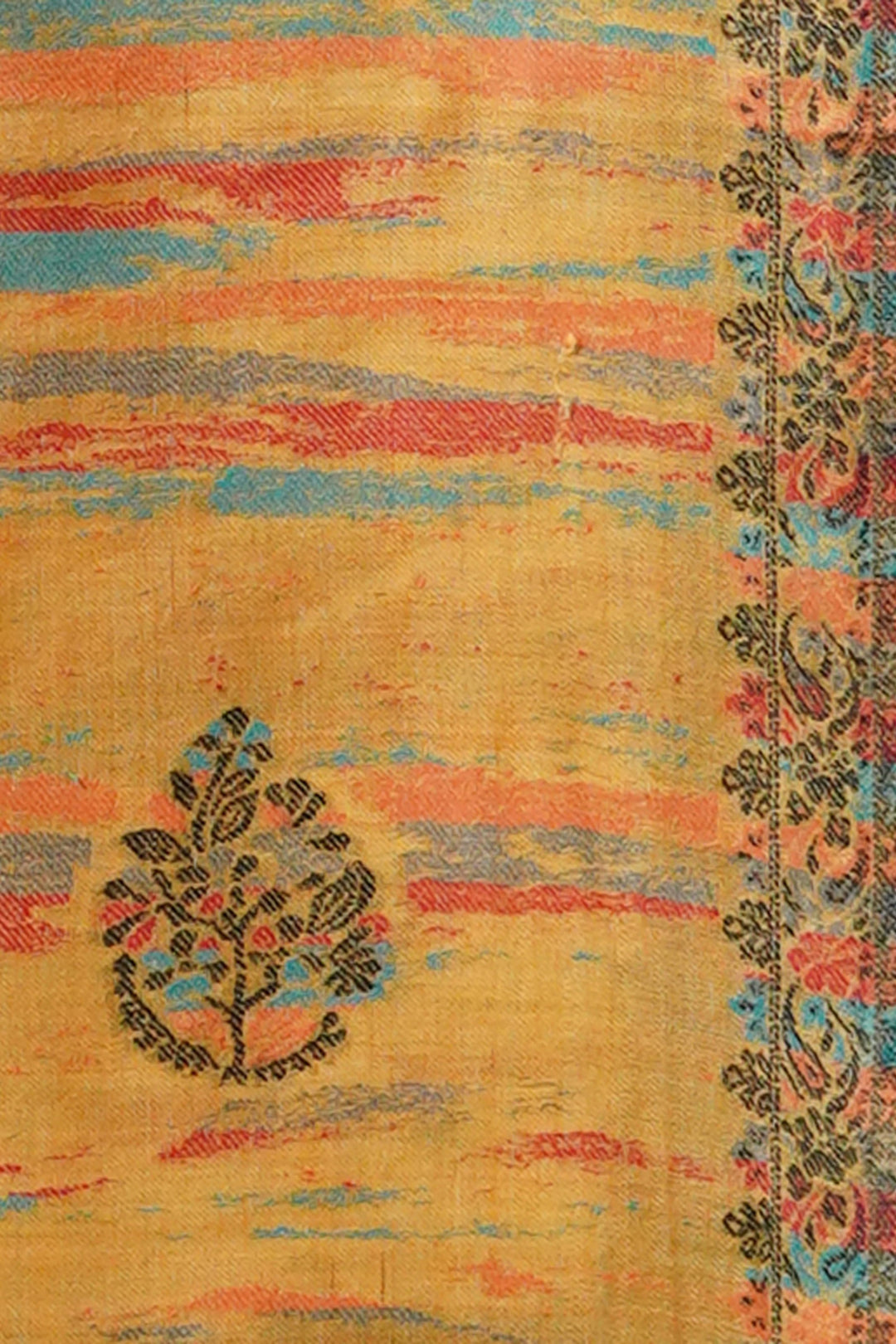 Merino Wool Women's Stole In Melange - Ikat Style