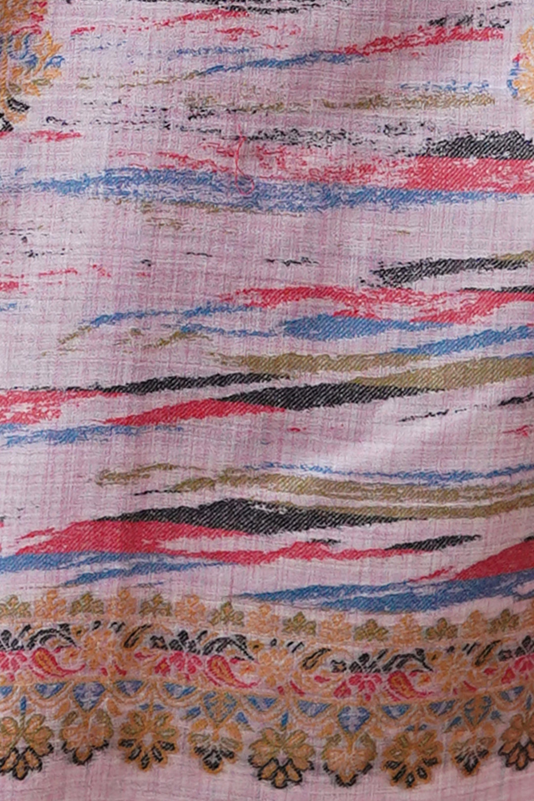 Merino Wool Women's Stole In Melange - Ikat Style