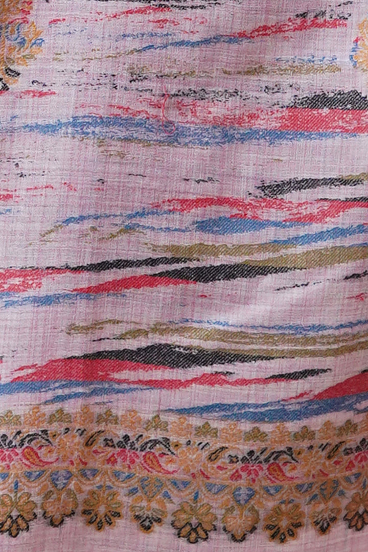 Merino Wool Women's Stole In Melange - Ikat Style