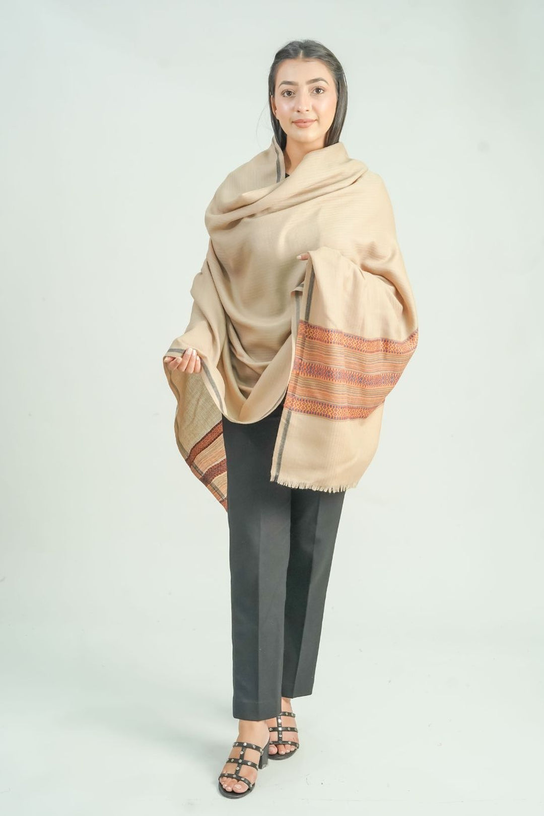 Woven Border Design Women's Shawl