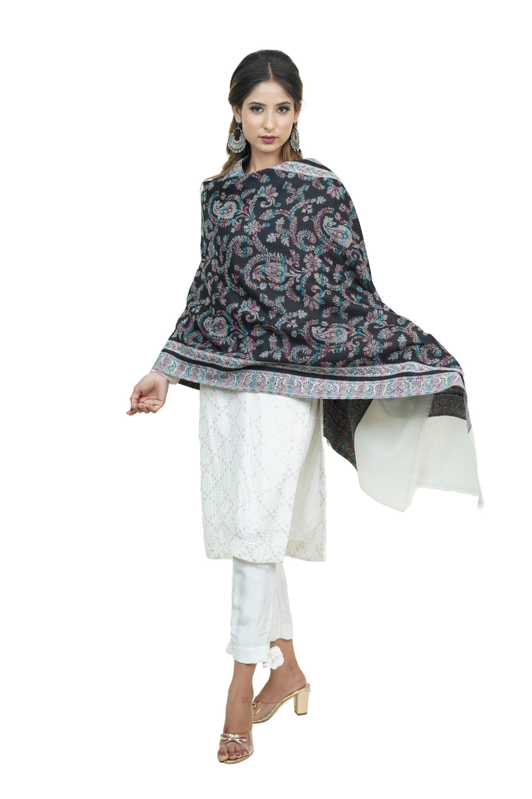 Contrast Palla Jacquard Women's Stole