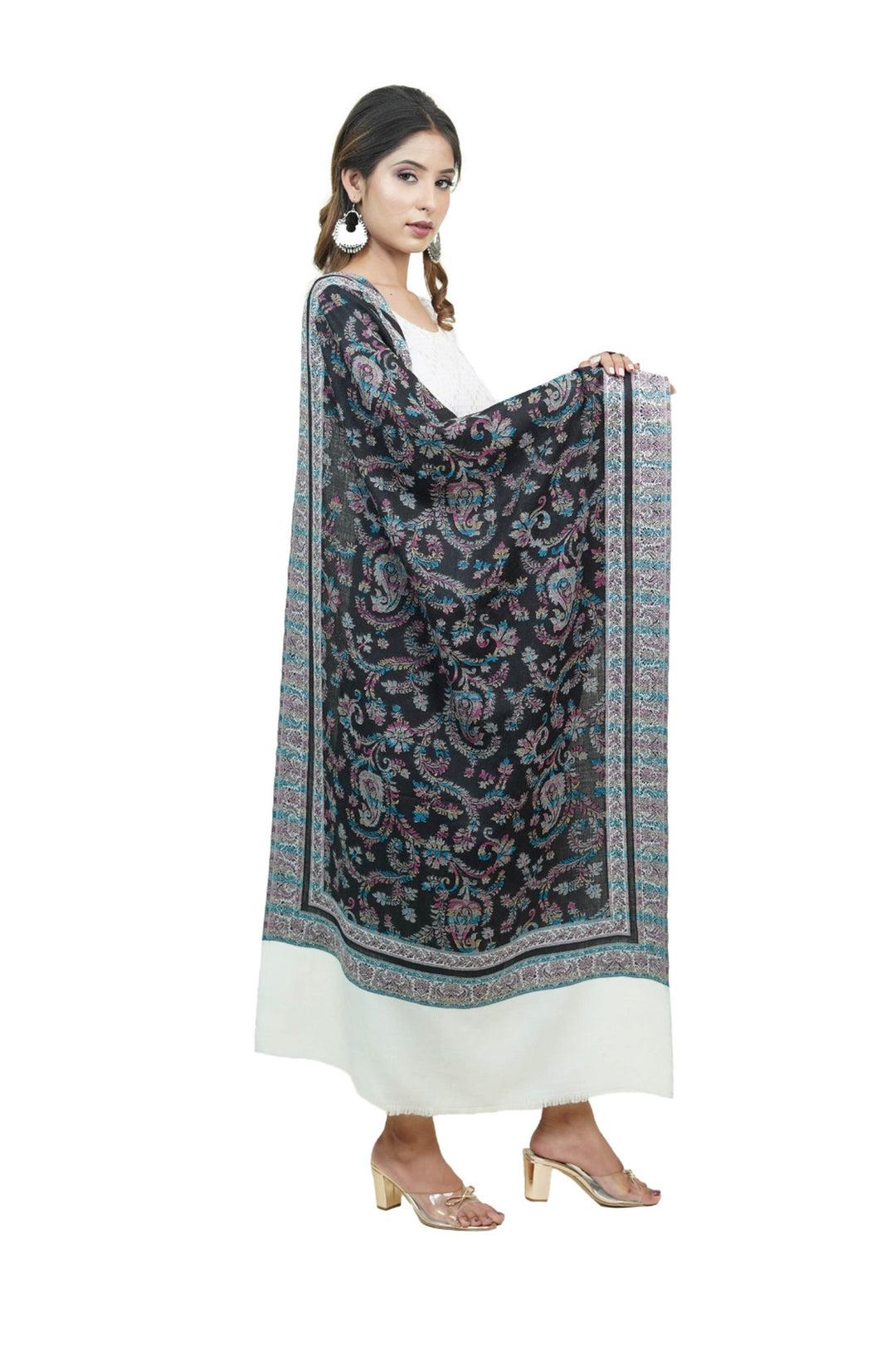 Contrast Palla Jacquard Women's Stole