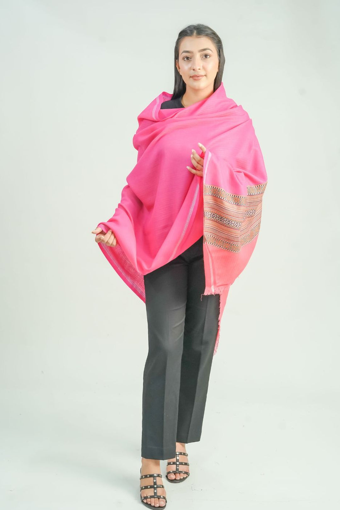 Woven Border Design Women's Shawl