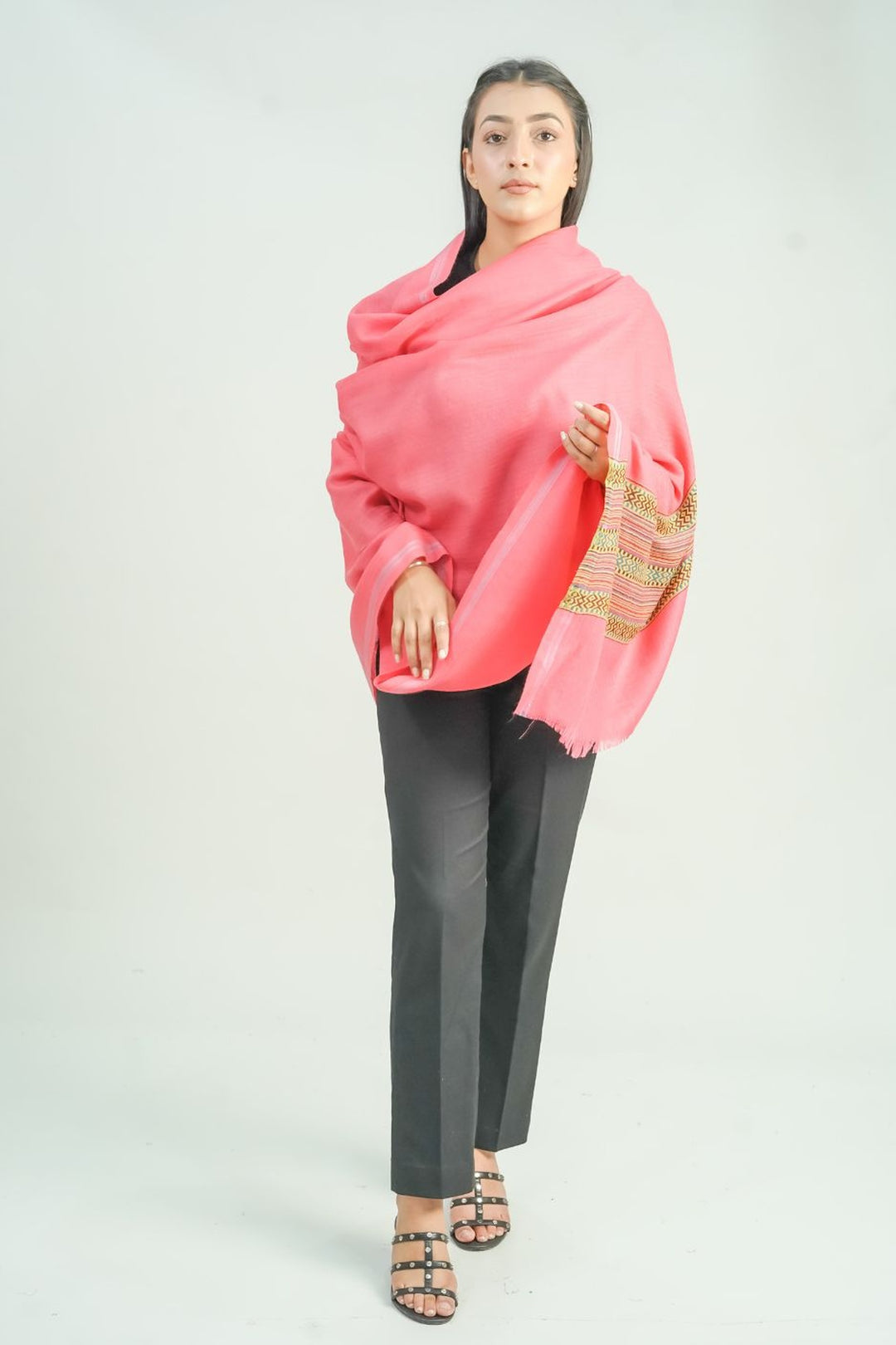 Woven Border Design Women's Shawl