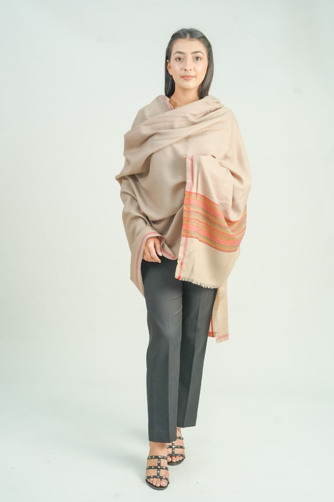 Woven Border Design (Two Colour) Women's Shawl