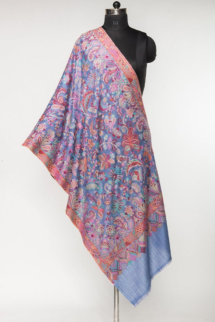 Blue  Kani Jaal Women's Stole
